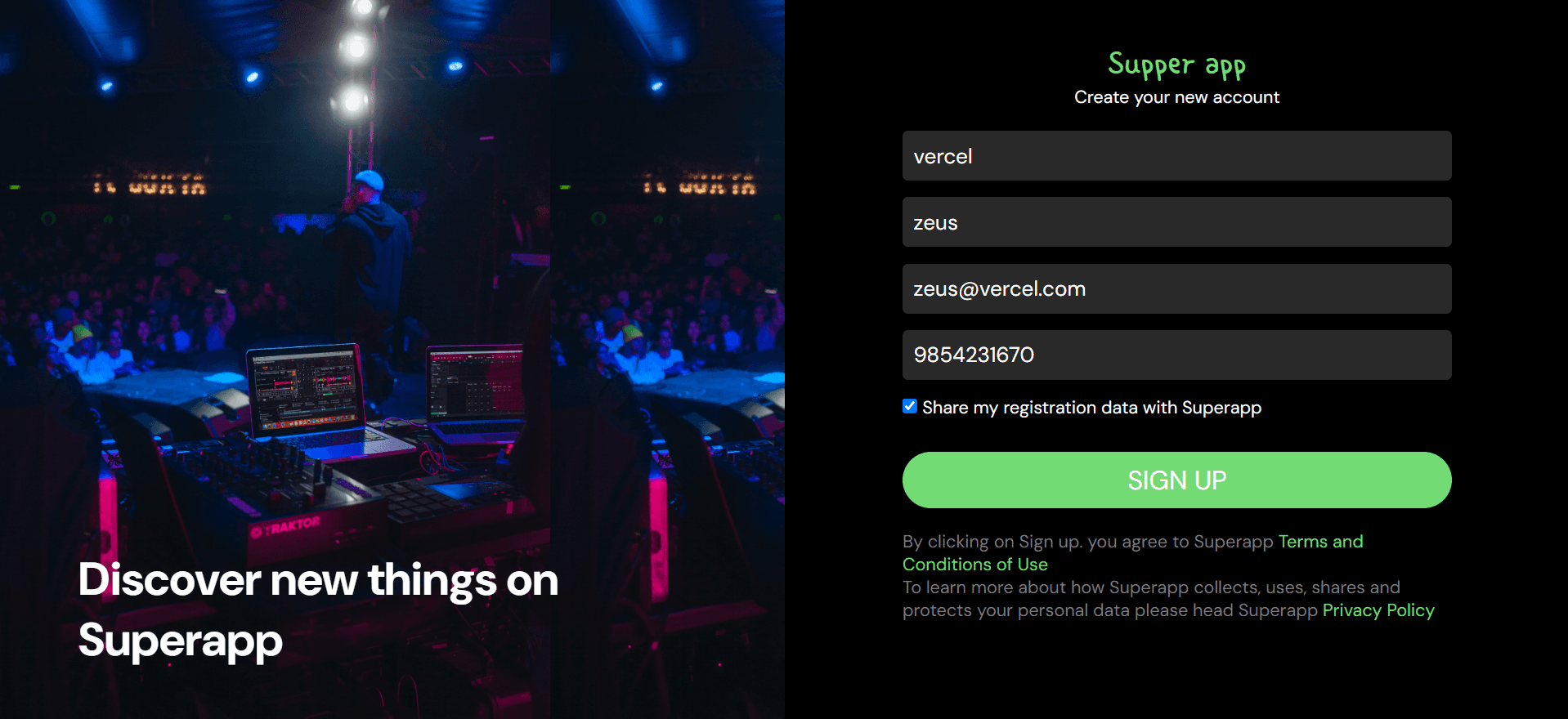 supper-app screenshot